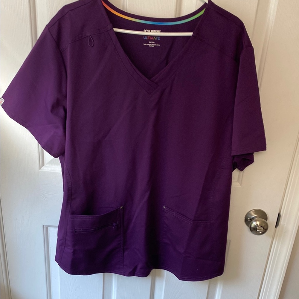 3X 3XL scrub Star ultimate eggplant, purple scrub, top uniform